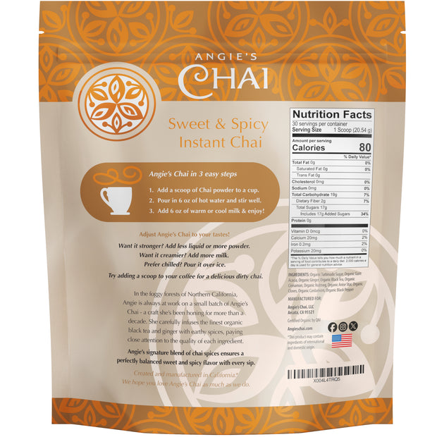 Angie's Chai Sweet & Spicy Organic Chai Powder