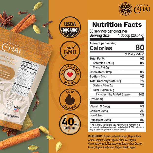 Angie's Chai Sweet & Spicy Organic Chai Powder